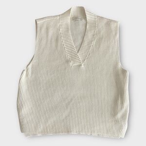 Nude Lucy Elsa Knit Vest Women’s Sweater Top Sz L Sleeveless Casual Layer Size